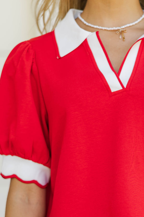 Fits The Plan Red Blouse