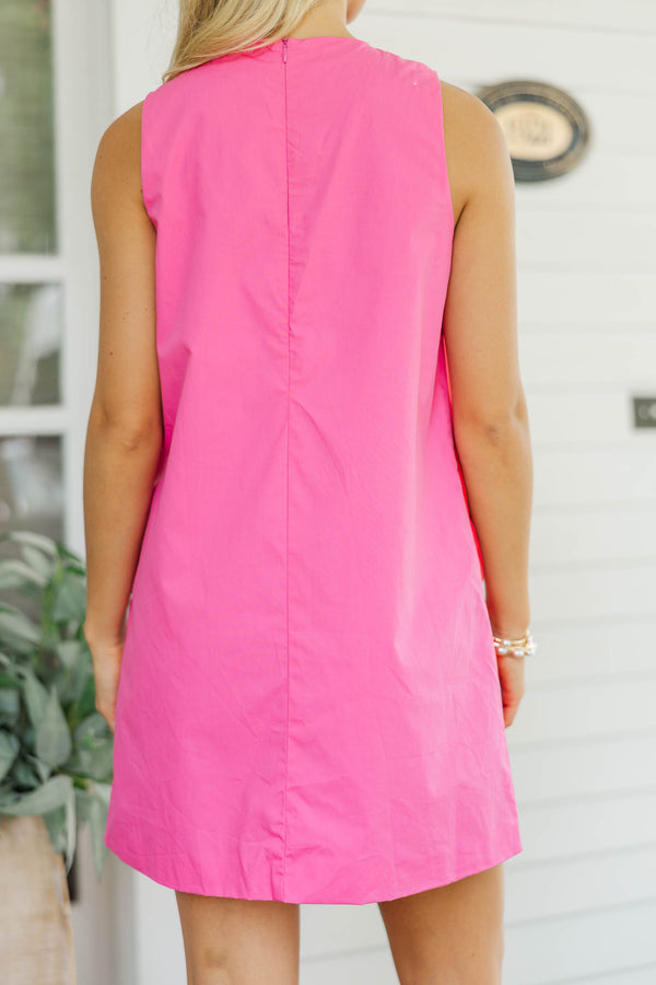 Set The Scene Pink Colorblock Shift Dress