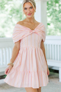 Sweet Sensation Pink Striped Bow Dress