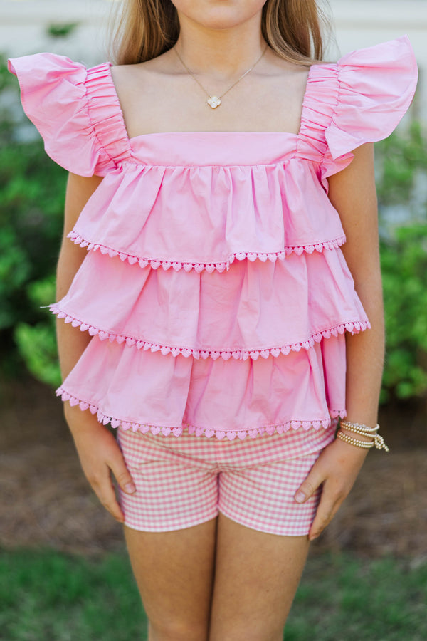 Girls: The Dream State Pink Heart Trim Tank