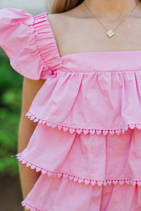 Girls: The Dream State Pink Heart Trim Tank