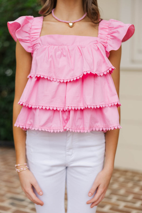 Girls: The Dream State Pink Heart Trim Tank