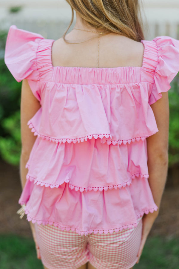Girls: The Dream State Pink Heart Trim Tank