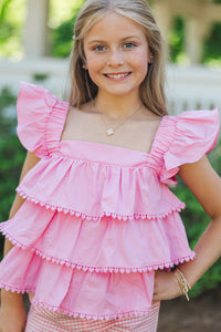 Girls: The Dream State Pink Heart Trim Tank