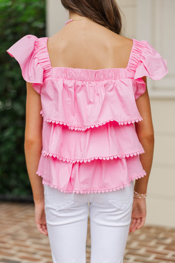 Girls: The Dream State Pink Heart Trim Tank