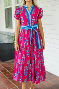 The Suite Life Pink Medallion Midi Dress