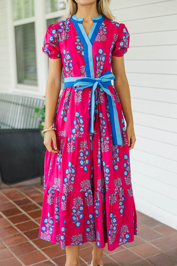 The Suite Life Pink Medallion Midi Dress