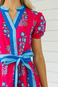 The Suite Life Pink Medallion Midi Dress
