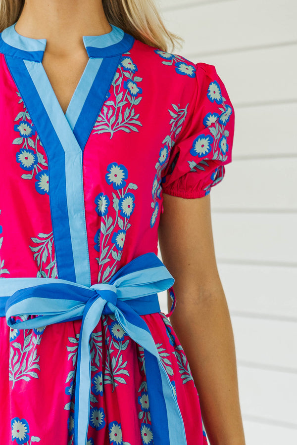 The Suite Life Pink Medallion Midi Dress