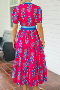 The Suite Life Pink Medallion Midi Dress