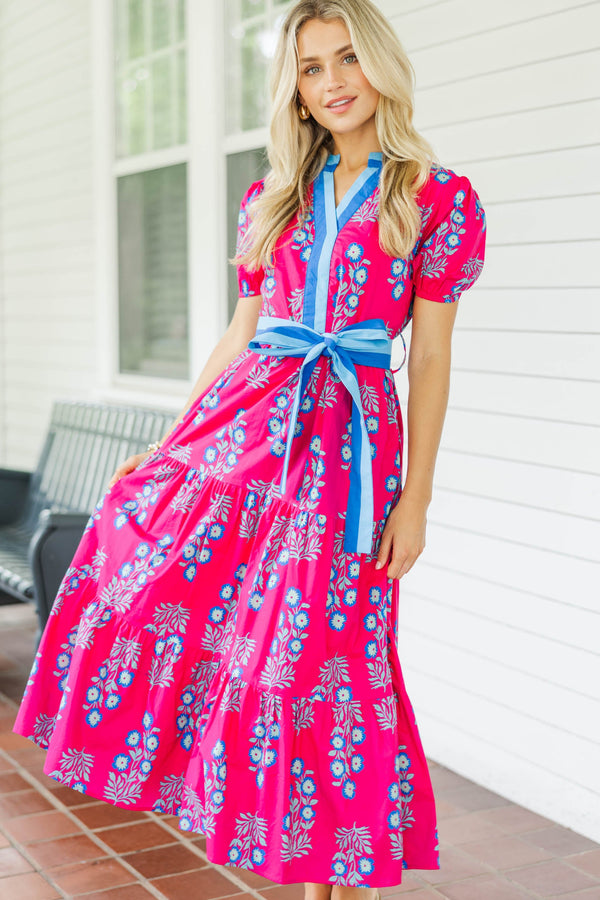 The Suite Life Pink Medallion Midi Dress
