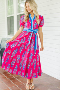 The Suite Life Pink Medallion Midi Dress