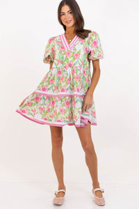 For A While Pink Floral Dress