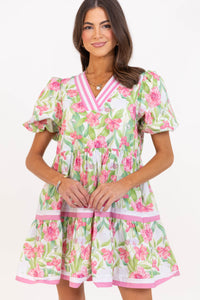 For A While Pink Floral Dress
