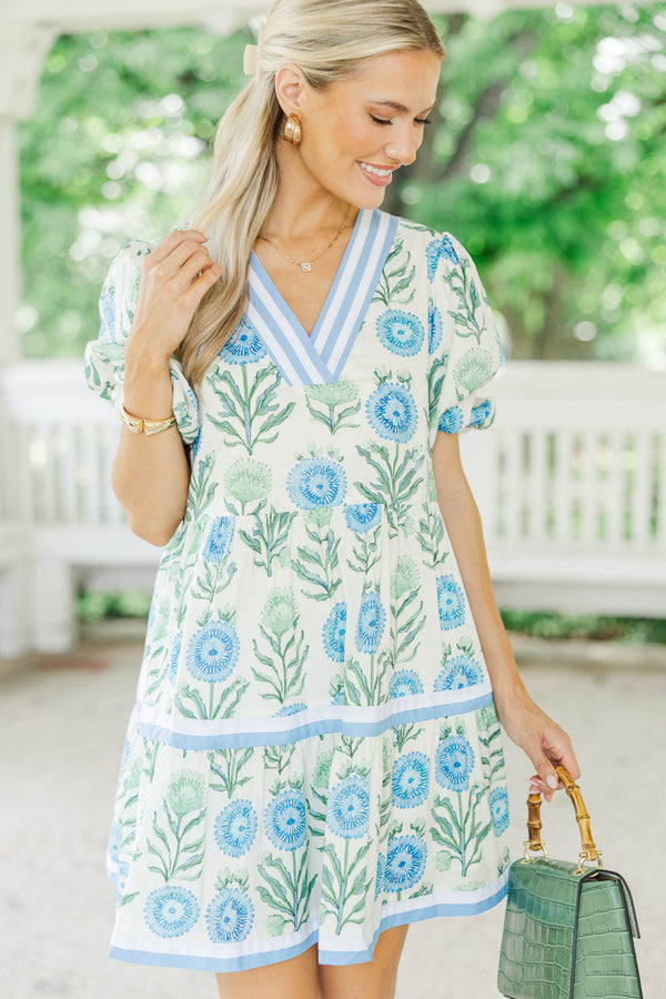 For A While Blue Floral Dress – Shop the Mint