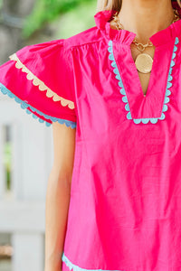 Have Some Fun Fuchsia Ricrac Blouse