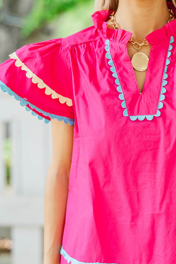 Have Some Fun Fuchsia Ricrac Blouse