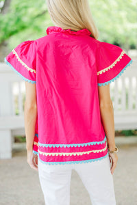 Have Some Fun Fuchsia Ricrac Blouse