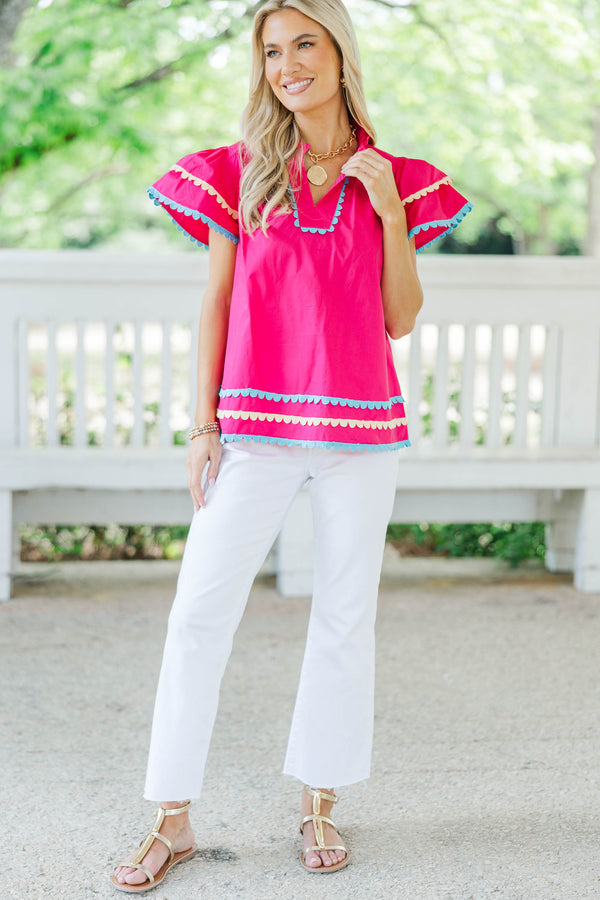 Have Some Fun Fuchsia Ricrac Blouse