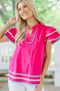 Have Some Fun Fuchsia Ricrac Blouse