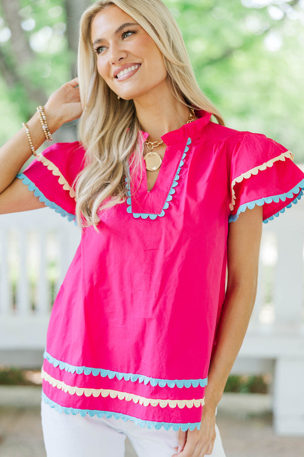 Have Some Fun Fuchsia Ricrac Blouse
