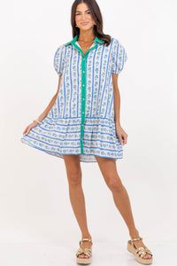 As Time Goes On Blue Floral Dress