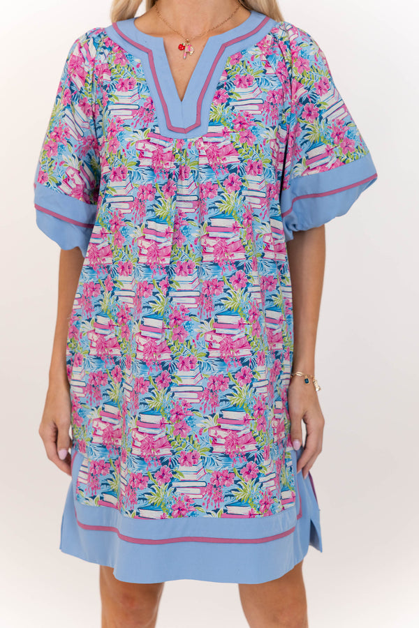 For Now And Then Blue Novelty Dress