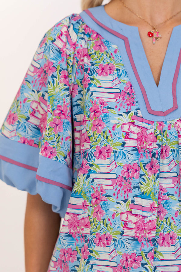 For Now And Then Blue Novelty Dress