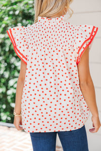 Live Out Loud Cream Apple Print Blouse