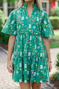 Feeling Your Best Green Chalkboard Toile Dress