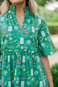 Feeling Your Best Green Chalkboard Toile Dress