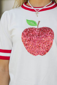 Stay In Character White Apple Sweater
