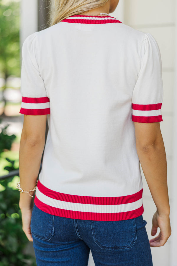 Stay In Character White Apple Sweater