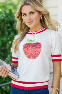 Stay In Character White Apple Sweater