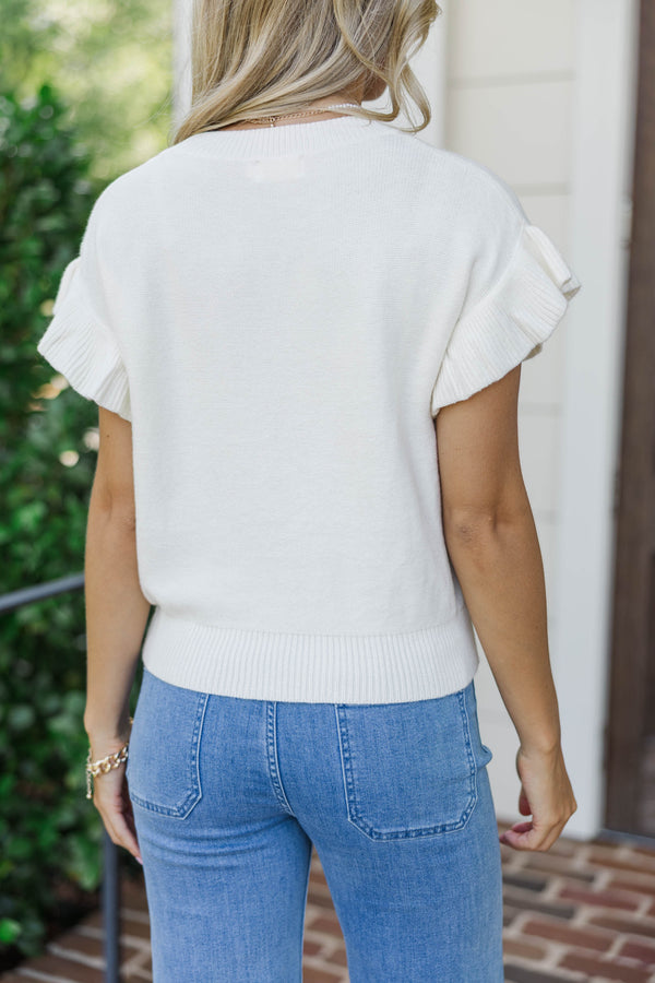 The Kennedy White And Red Bow Sweater