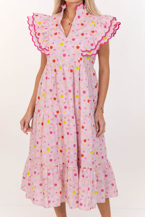 Count On Me Pink Novelty Midi Dress