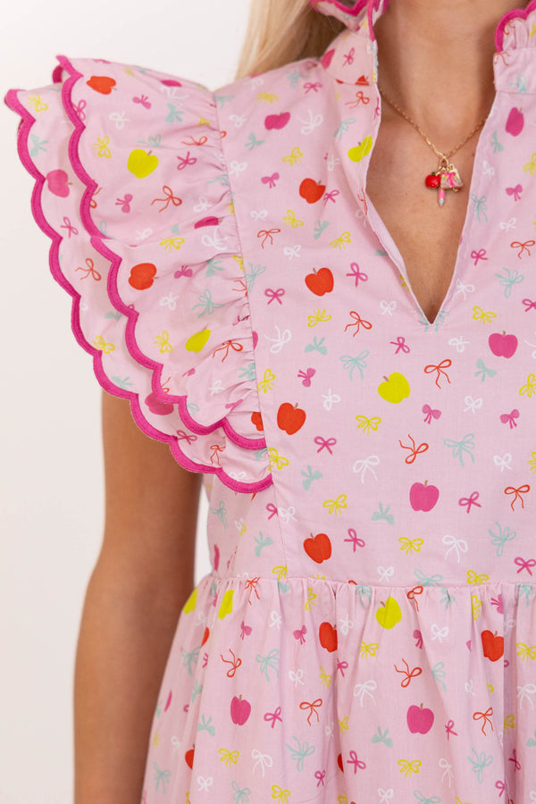Count On Me Pink Novelty Midi Dress