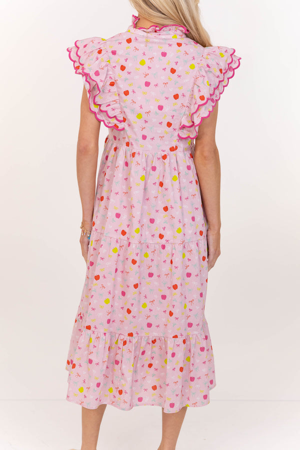 Count On Me Pink Novelty Midi Dress