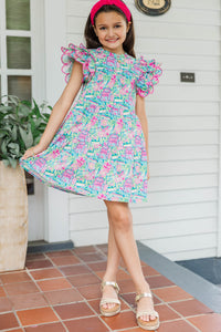 Girls: The Holland Blue Books And Florals Scalloped Dress