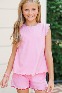 Girls: The Anya Pink Scalloped Set