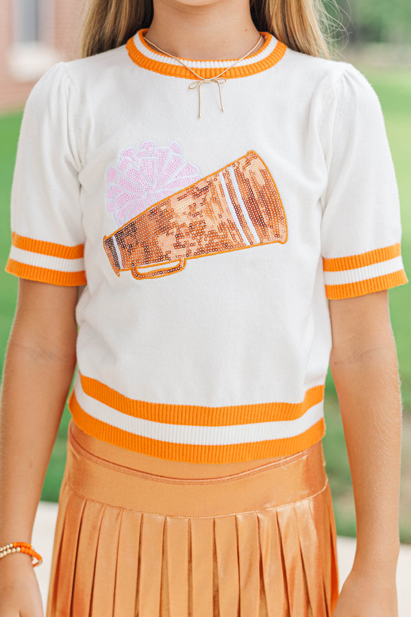 Girls: Stay In Character Orange Megaphone Sweater