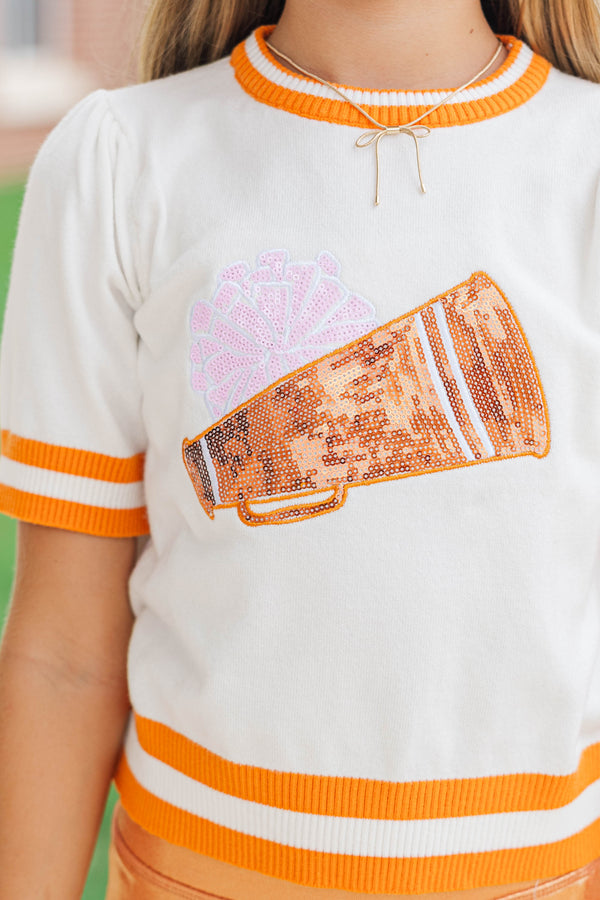 Girls: Stay In Character Orange Megaphone Sweater