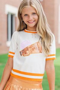 Girls: Stay In Character Orange Megaphone Sweater