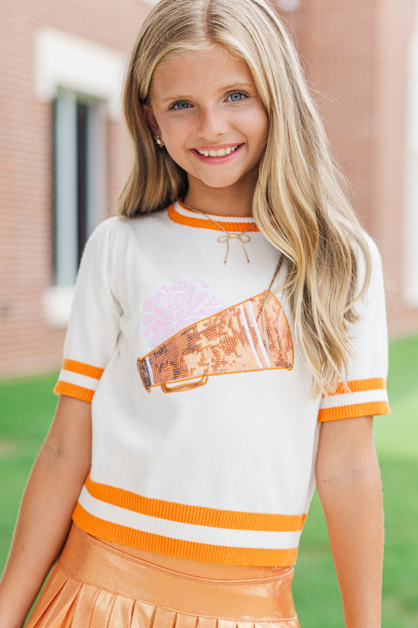 Girls: Stay In Character Orange Megaphone Sweater