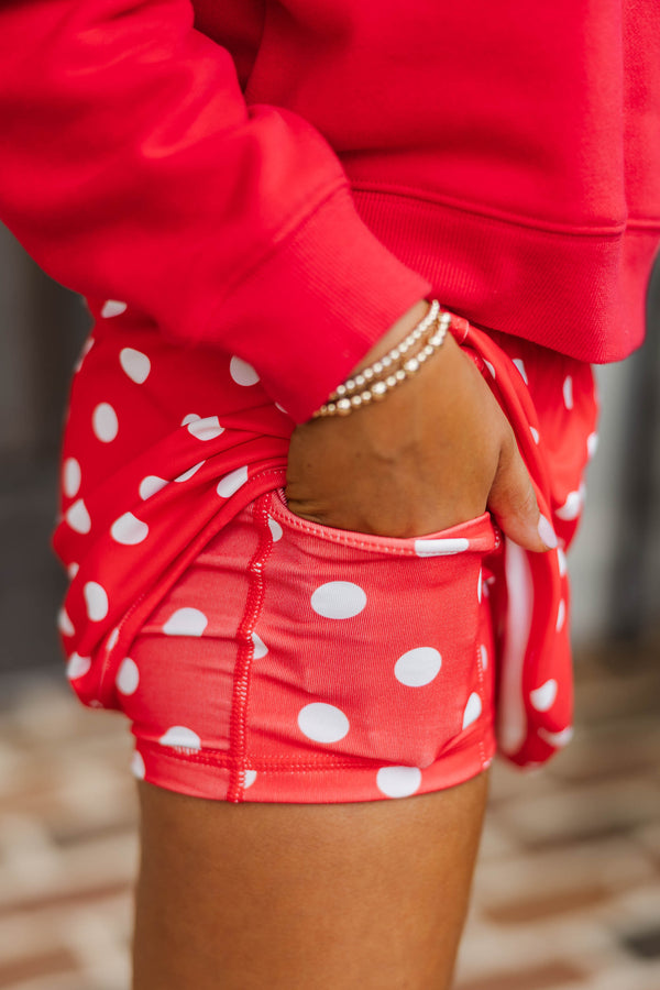 Girls: A Girly Look Red Polka Dot Skort