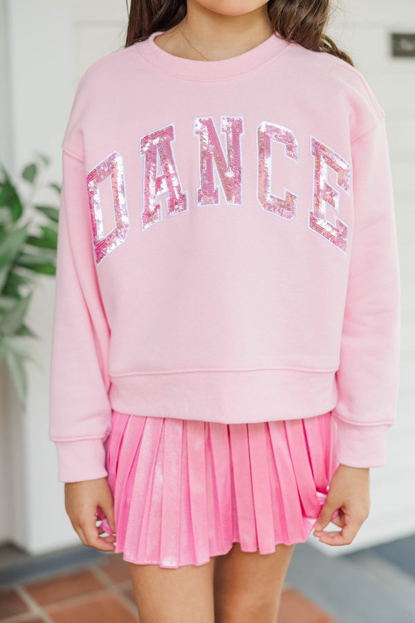 Girls: Dance Blush Pink Sequin Sweatshirt