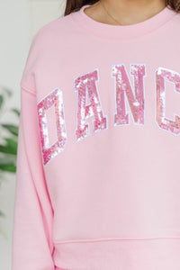 Girls: Dance Blush Pink Sequin Sweatshirt