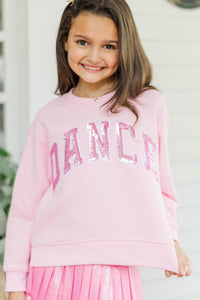 Girls: Dance Blush Pink Sequin Sweatshirt