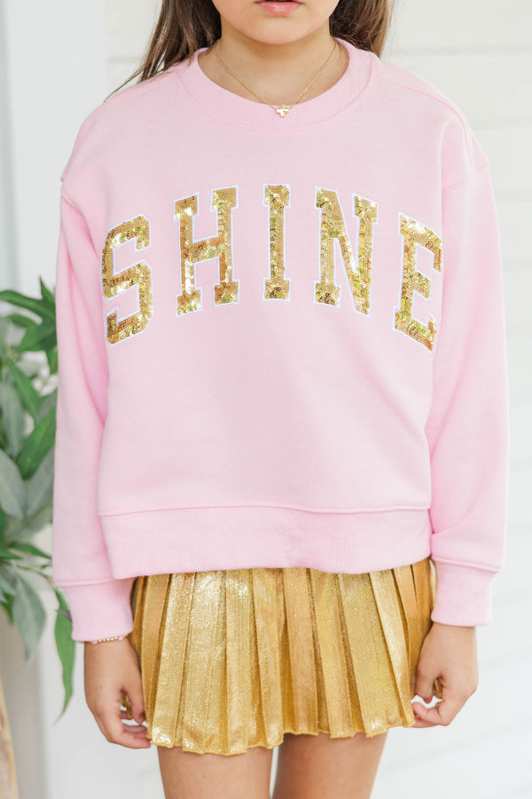 Girls: Shine Blush Pink Sequin Sweatshirt