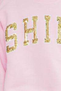 Girls: Shine Blush Pink Sequin Sweatshirt